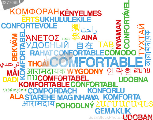 Image of Comfortable multilanguage wordcloud background concept