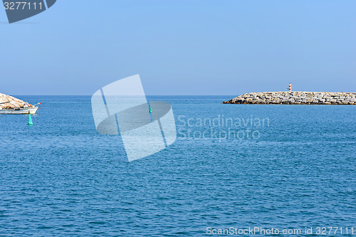 Image of Seascape with blue sea and sky