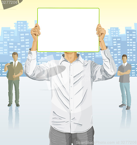 Image of Vector businessman and silhouettes of business people