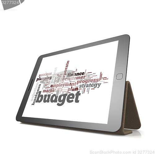 Image of Budget word cloud cloud on tablet