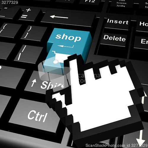 Image of Shop keyboard with hand cursor