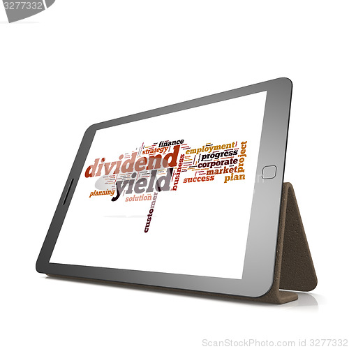 Image of Dividend yield word cloud on tablet