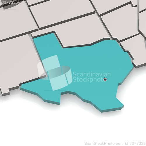 Image of Texas map with white background