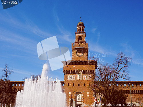Image of Retro look Castello Sforzesco Milan