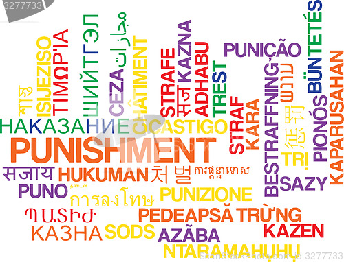 Image of Punishment multilanguage wordcloud background concept