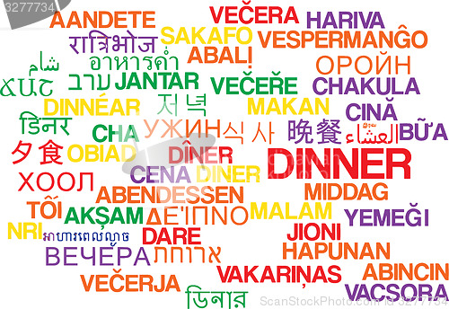 Image of Dinner multilanguage wordcloud background concept