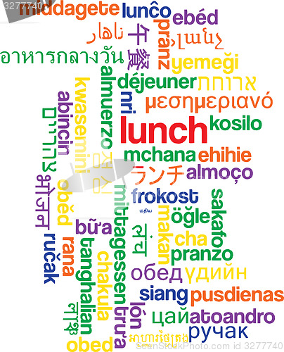 Image of Lunch multilanguage wordcloud background concept