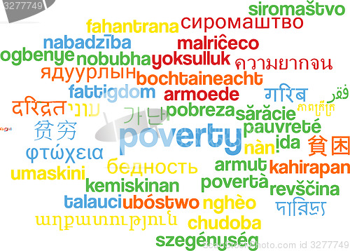 Image of Poverty multilanguage wordcloud background concept