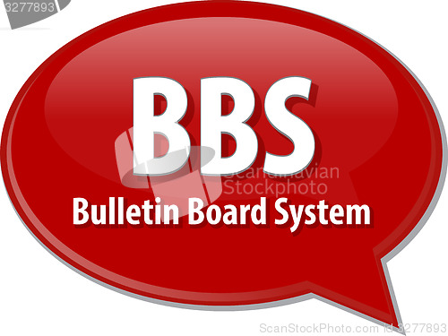 Image of BBS acronym definition speech bubble illustration