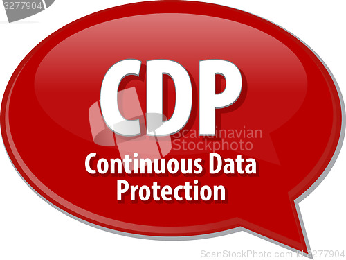 Image of CDP acronym definition speech bubble illustration