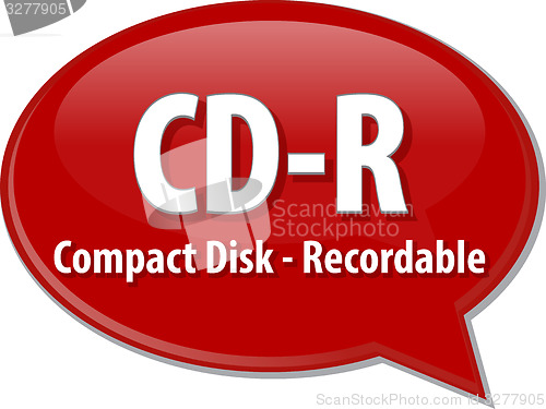 Image of CD-R acronym definition speech bubble illustration