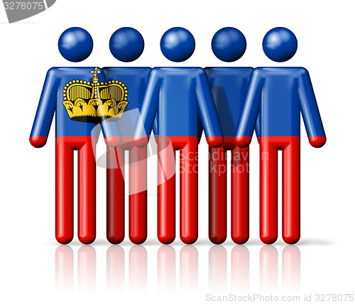 Image of Flag of Liechtenstein on stick figure