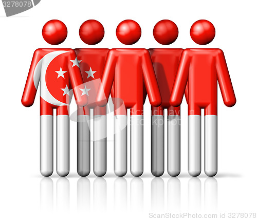 Image of Flag of Singapore on stick figure