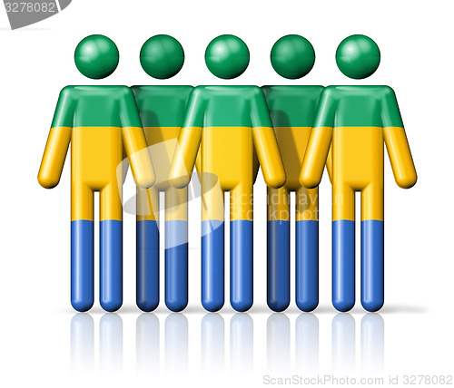 Image of Flag of Gabon on stick figure