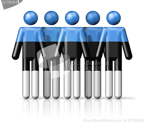 Image of Flag of Estonia on stick figure