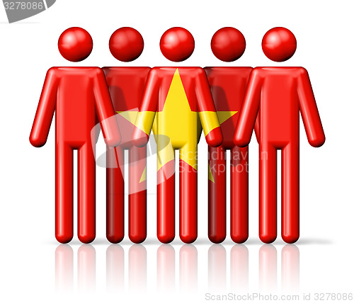 Image of Flag of Vietnam on stick figure