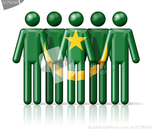 Image of Flag of Mauritania on stick figure