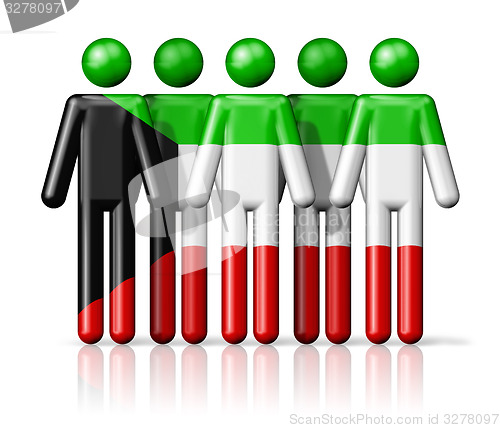 Image of Flag of Kuwait on stick figure