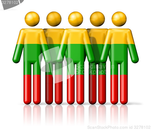 Image of Flag of Lithuania on stick figure