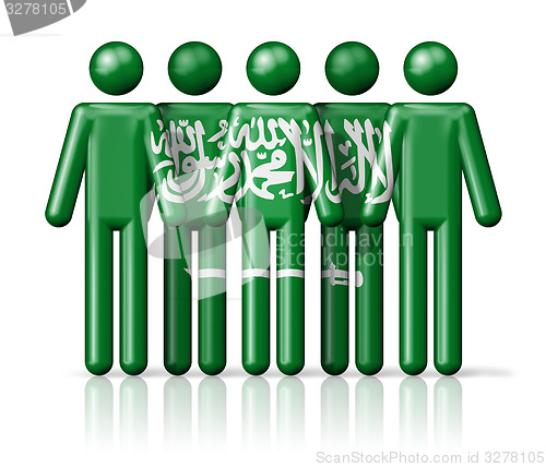 Image of Flag of Saudi Arabia on stick figure