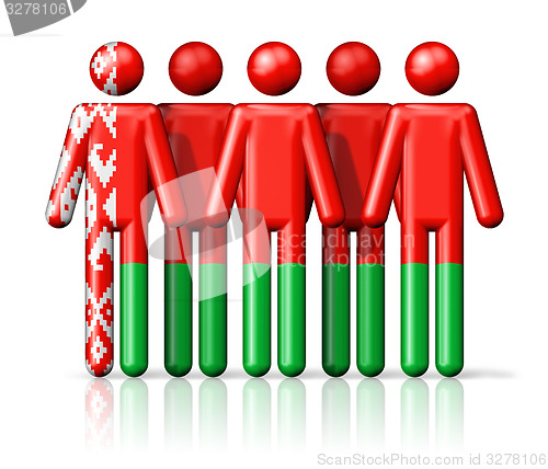 Image of Flag of Belarus on stick figure