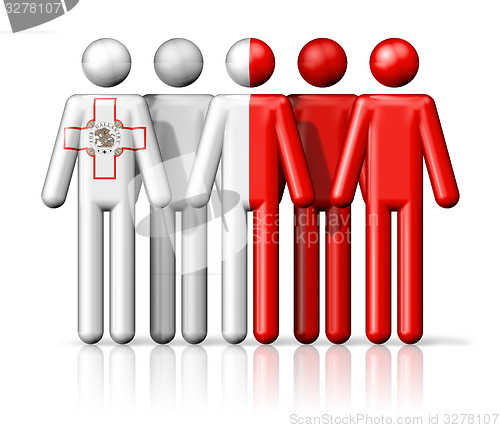 Image of Flag of Malta on stick figure