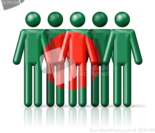 Image of Flag of Bangladesh on stick figure