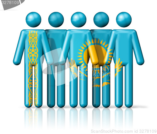 Image of Flag of Kazakhstan on stick figure