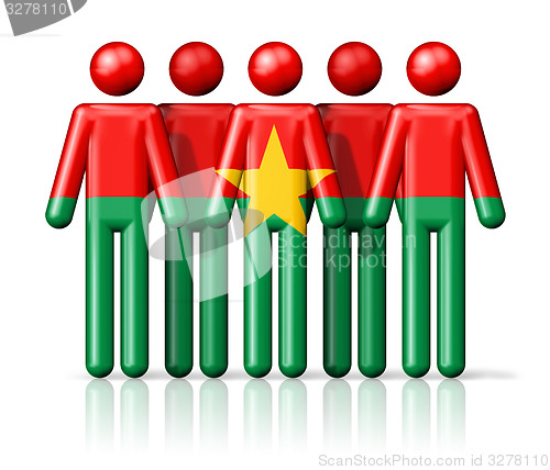 Image of Flag of Burkina Faso on stick figure