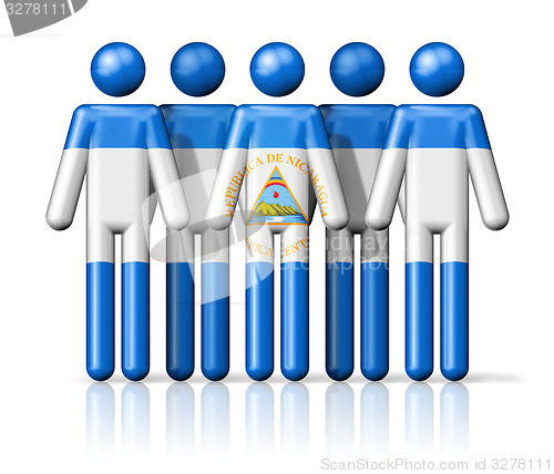 Image of Flag of Nicaragua on stick figure