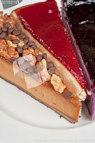 Image of cheesecake with chocolate and nuts