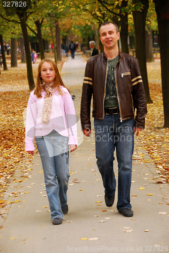 Image of Father daughter walk