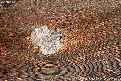 Image of knot on old oak wood plank