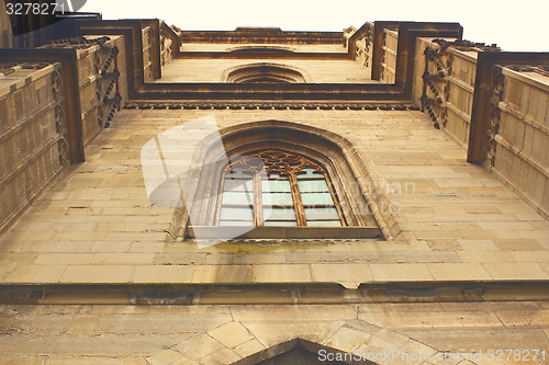 Image of detail of gothic church facade