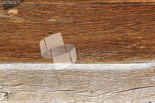 Image of hardwood on facade of old church