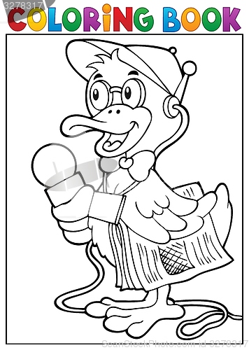 Image of Coloring book duck reporter theme 1