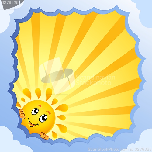 Image of Cloudy frame with summer theme 3