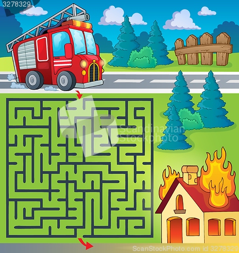 Image of Maze 3 with fire truck theme