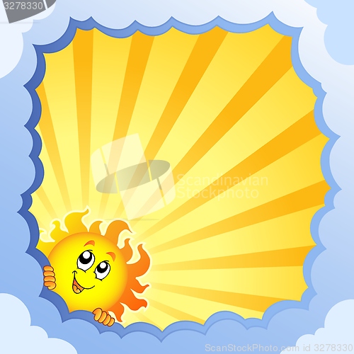 Image of Cloudy frame with summer theme 2