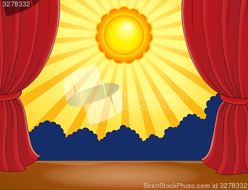 Image of Stage with abstract sun 1