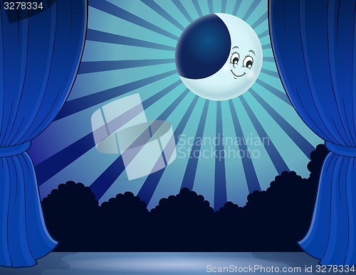 Image of Stage with moon in moonlight