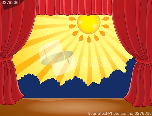 Image of Stage with abstract sun 4