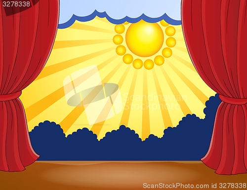 Image of Stage with abstract sun 5
