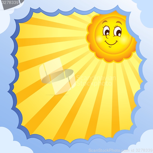 Image of Cloudy frame with summer theme 1