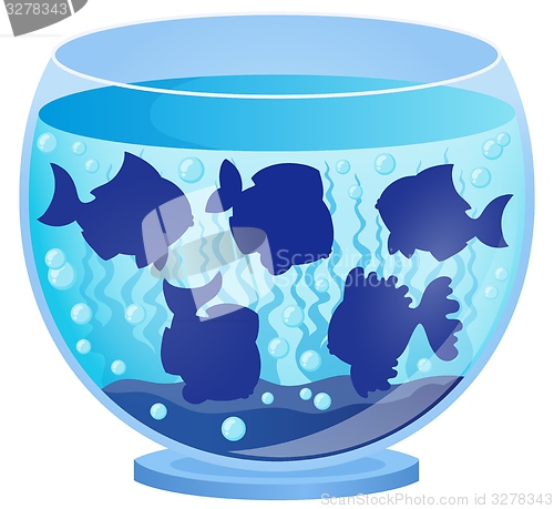 Image of Aquarium with fish silhouettes 3