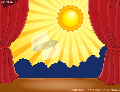 Image of Stage with abstract sun 2
