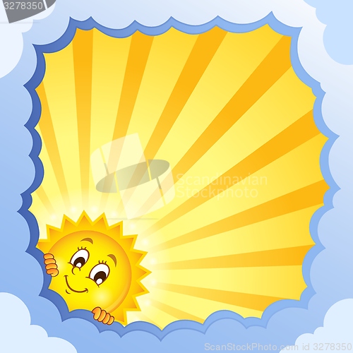 Image of Cloudy frame with summer theme 4