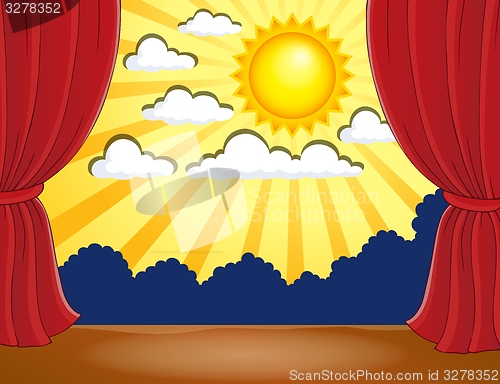 Image of Stage with abstract sun 3