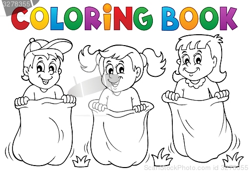 Image of Coloring book children playing theme 1