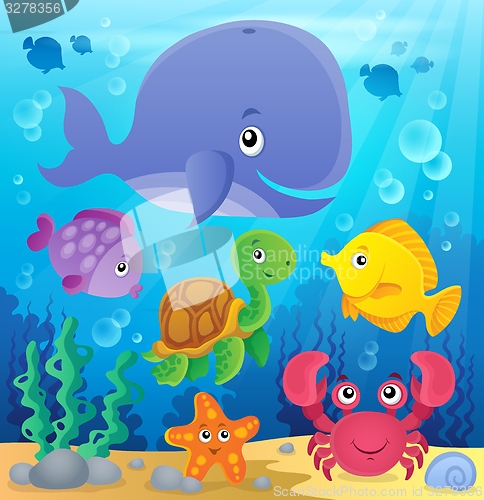 Image of Underwater ocean fauna theme 7